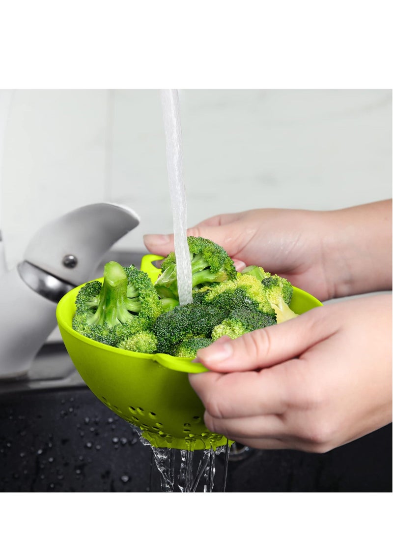 2 PCS Plastic Deep Colander, Plastic Drainer Basket With Dual Handles, Dishwasher Safe, Suitable for Pasta, Spaghetti, Berry, Veggies, Fruits, Noodles, Salads (Green） - Image 4