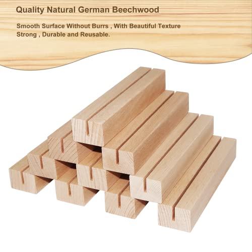 ORGANTEAM Wedding Table Numbers 1-20, Acrylic Arch Signs with Natural Wood Stands Holders, Rustic Table Decor for Reception & Parties (Frosted White) - Image 2
