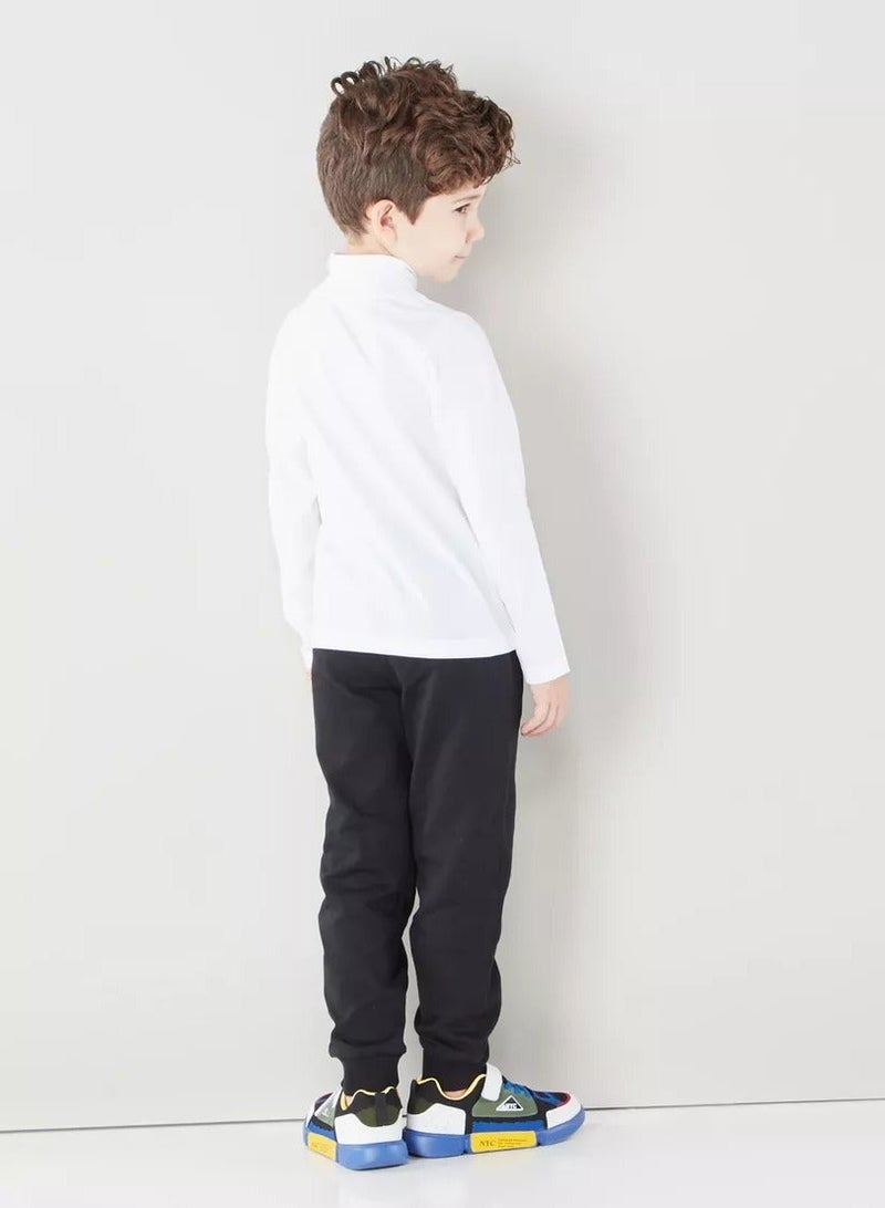 تيشيرت رقبة عالية أنيقة للجنسين- أبيض - Image 2