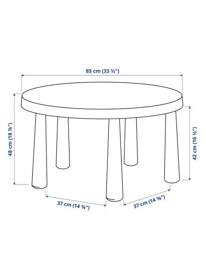Round children's dining table, sky blue color - Image 3