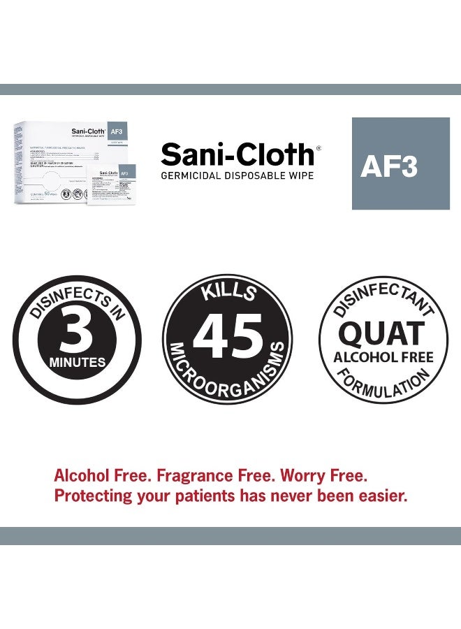 PDI PDI H59200 Sani-Cloth AF3 Wipes, Large Individual Packets, 5" x 8", Fragrance free, White  - Image 4
