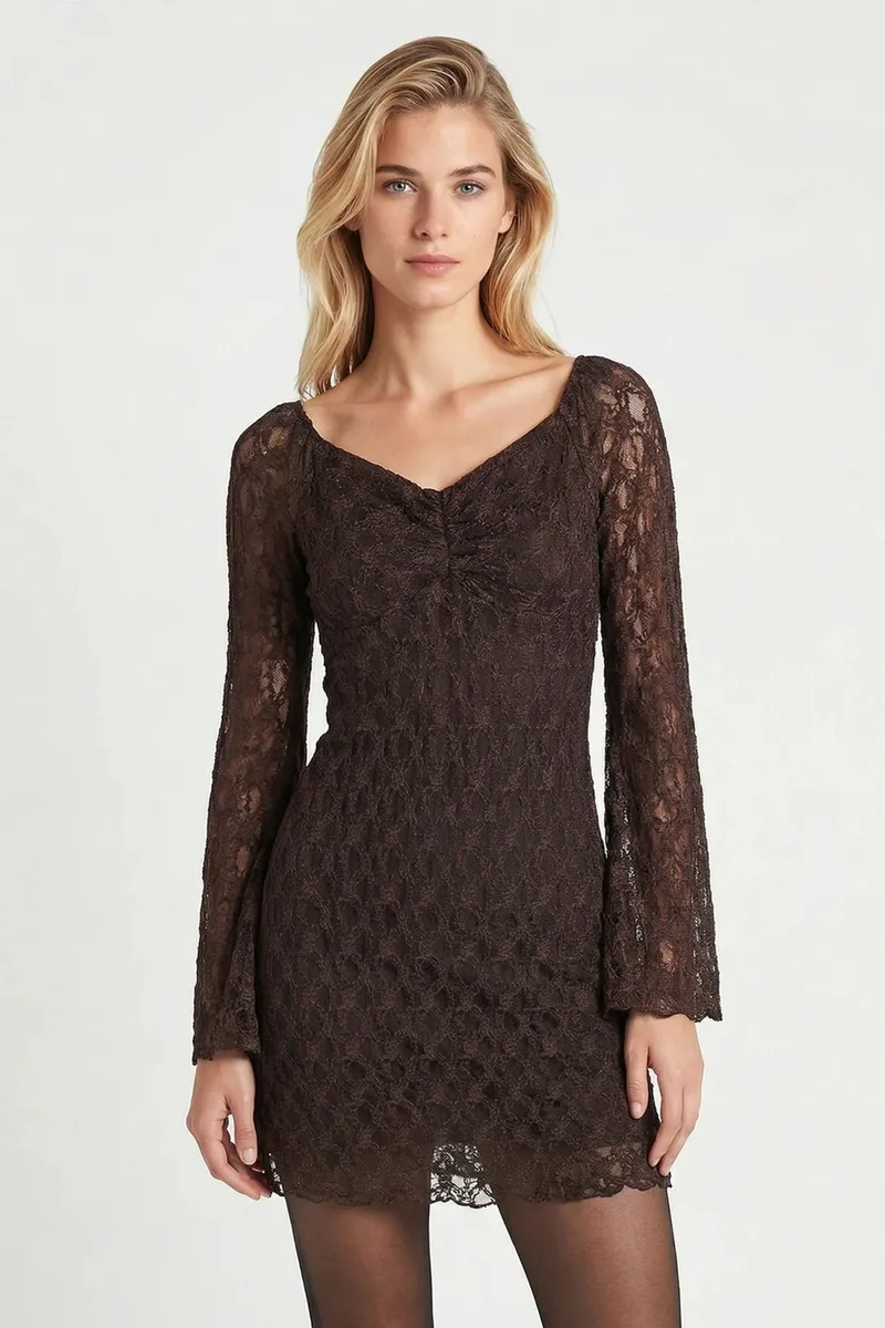 هابينس اسطنبول ISTANBUL Fitted Lace Mini Dress