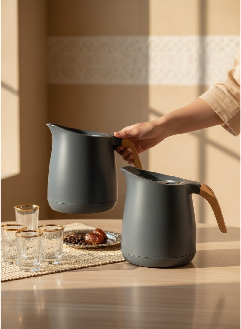 HOMEVEO 1 liter tea and coffee thermos set - elegant design with a plastic outer body and a stainless steel inner body that retains heat for long periods - Image 4