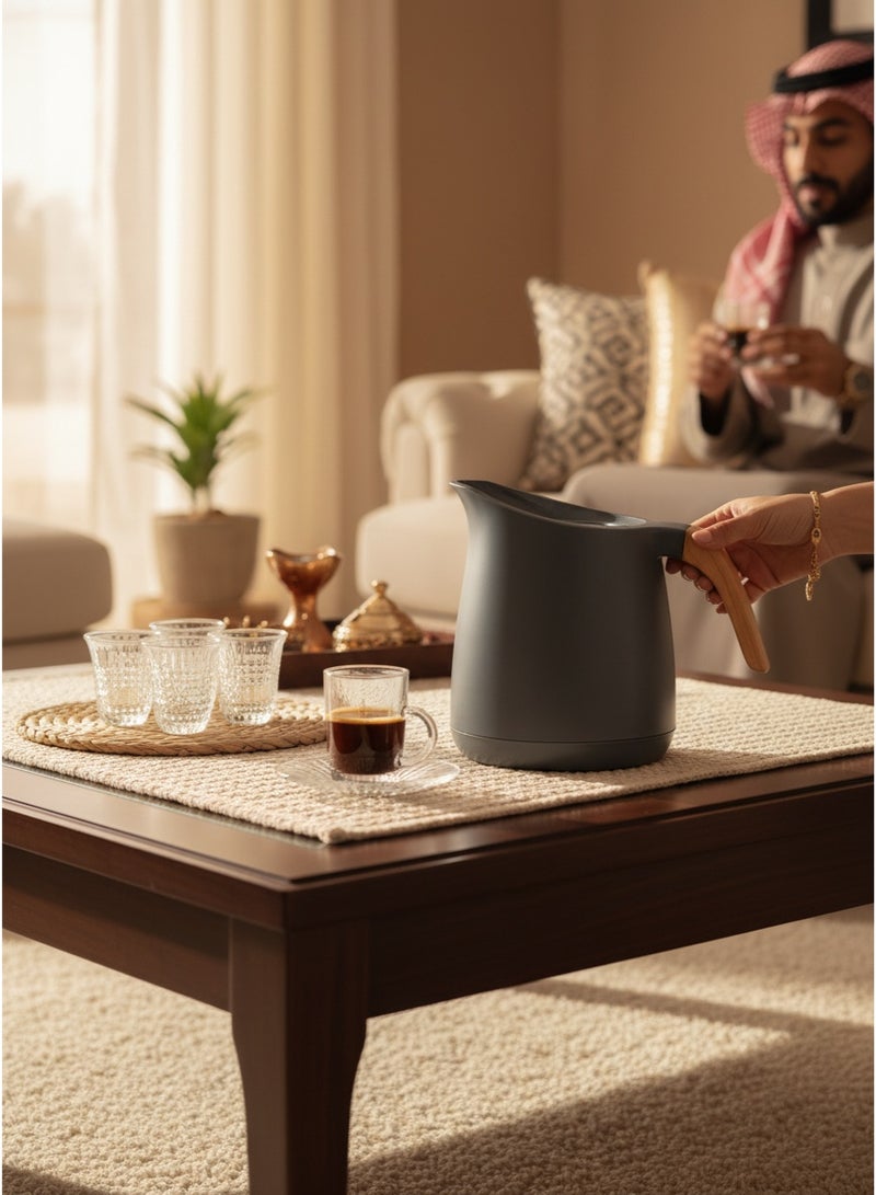 HOMEVEO 1 liter tea and coffee thermos set - elegant design with a plastic outer body and a stainless steel inner body that retains heat for long periods - Image 2