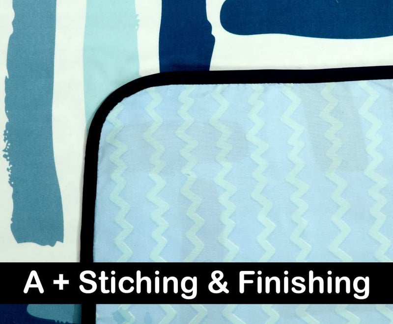 BSB بطانية سرير مفرد قابلة للعكس من BSB HOME قطن نقي 120 GSM خفيفة الوزن مطبوعة/دوهار مكيف/دوهار صديقة للبشرة - 152 x 225 سم - أزرق أخضر وأصفر - Image 4