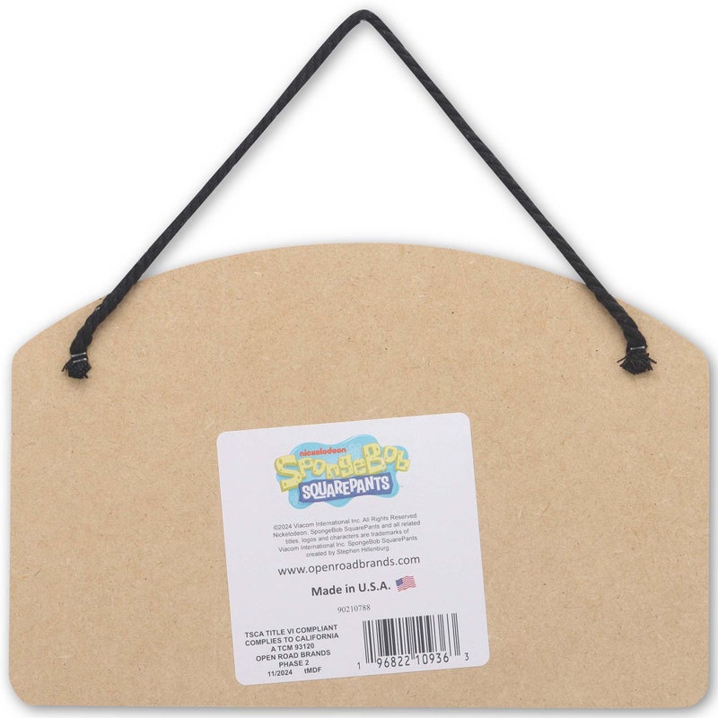 Open Road Brands SpongeBob SquarePants Bikini Bottom Driver License Hanging Wood Sign - Funny SpongeBob Wall Decor for Home - Image 3
