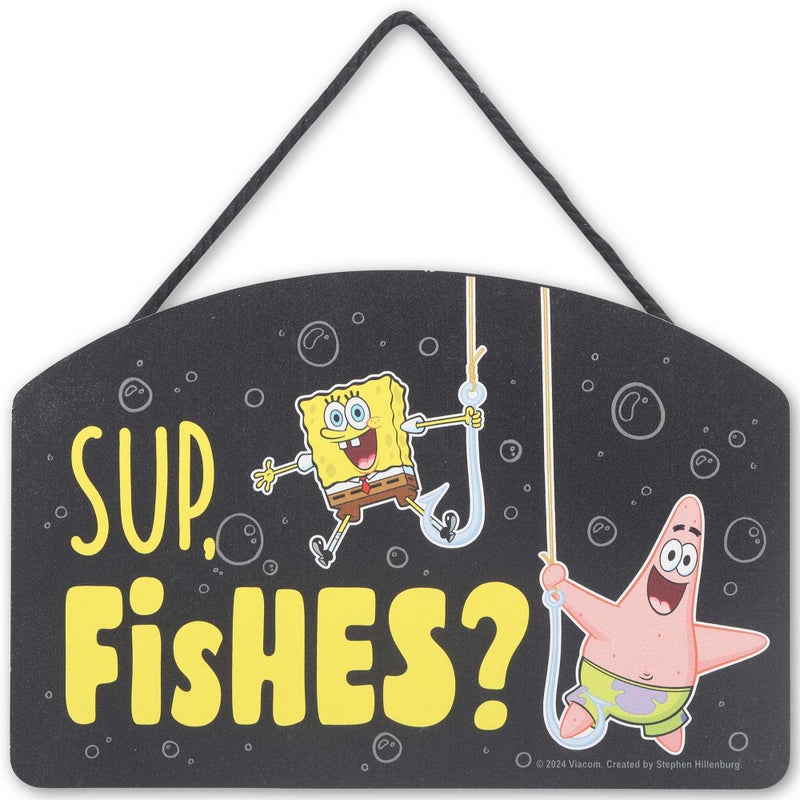 Open Road Brands SpongeBob SquarePants Bikini Bottom Driver License Hanging Wood Sign - Funny SpongeBob Wall Decor for Home - Image 1
