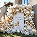 HIBAOpati Beige Gold Balloons Double Stuffed Sand White Balloon Garland Pearl White Cream Metallic Gold Balloon Arch Kit for Birthday Wedding Bridal Anniversary Boho Baby Shower Party Decorations - Image 3