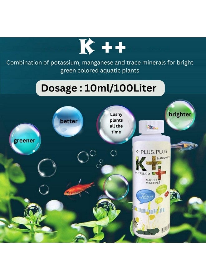 Vayinato Aquatic Remedies (Pack of 3) Aquarium Plant Health Formula 120Ml & Plant Food 120Ml & K-Plus Plus 100Ml - Liquid - Image 2