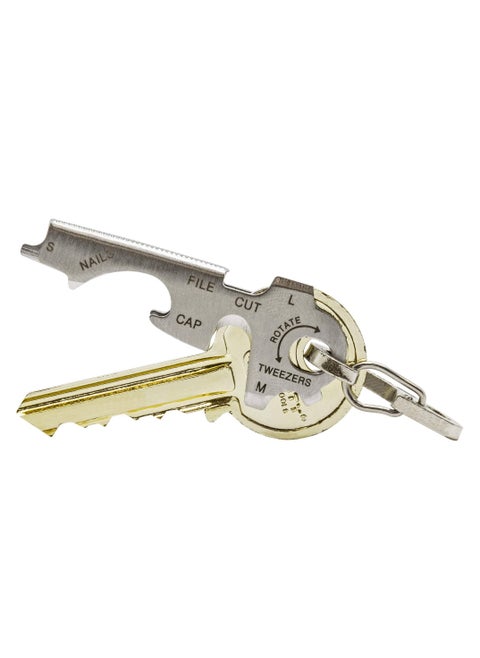 Multifunction EDC KeyTool 8-in-1 Keyring Multi-tool, True Utility - ٍSilver