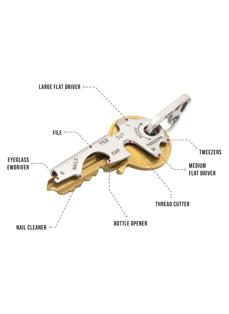 Generic - Multifunction EDC KeyTool 8-in-1 Keyring Multi-tool, True Utility - ٍSilver - Image 1
