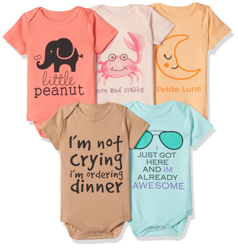 T2F Unisex Baby Rompers Bodysuits (Pack of 5) - Image 1