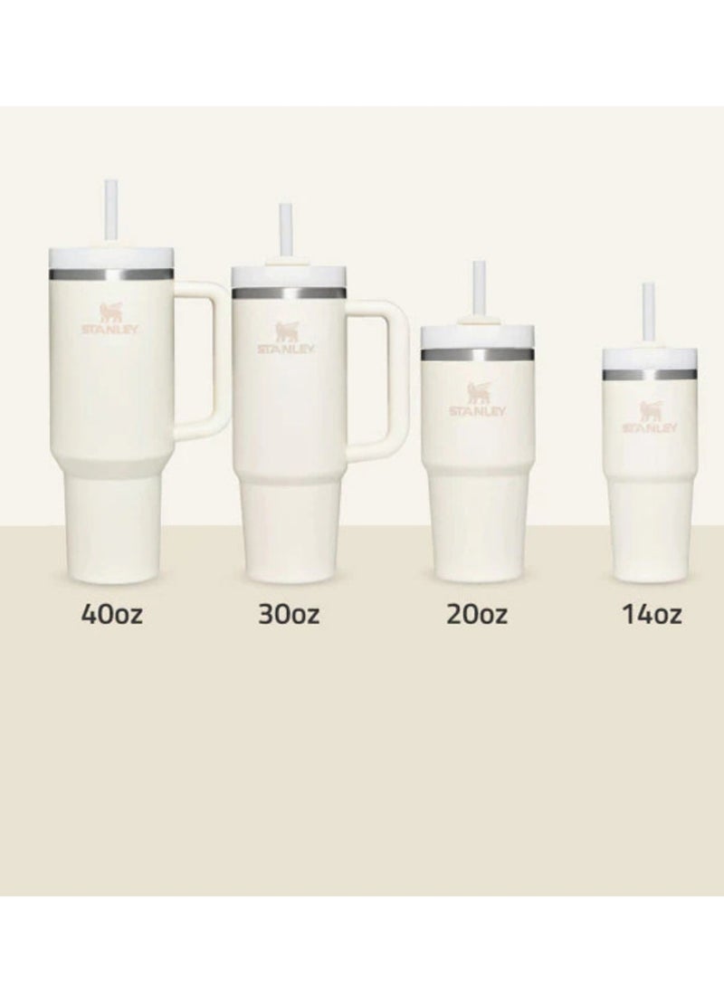 Stanley Quencher H2.0 Flowstat Vacuum Insulated Stainless Steel Tumbler with Lid and Straw for Water, Iced Tea, Coffee, Smoothies and More, Cream
