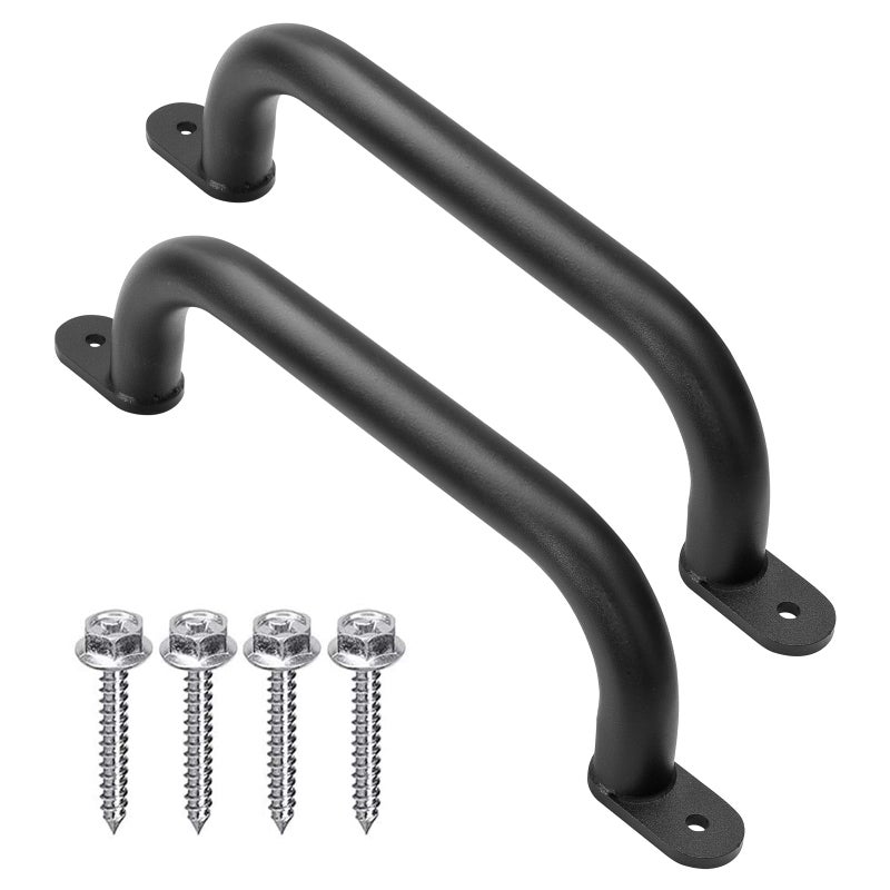 Purife 13 Black Safety Handles for Playground Outdoor Pack of 2 Metal Playset Handle Swing Set Grab Bars Playhouse Treehouse Handle Kids Safety Rail for Jungle Gym Home Gym Rock Wall - Image 3