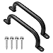 Purife 13 Black Safety Handles for Playground Outdoor Pack of 2 Metal Playset Handle Swing Set Grab Bars Playhouse Treehouse Handle Kids Safety Rail for Jungle Gym Home Gym Rock Wall - Image 2