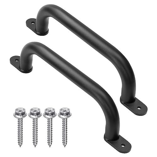 Purife 13 Black Safety Handles for Playground Outdoor Pack of 2 Metal Playset Handle Swing Set Grab Bars Playhouse Treehouse Handle Kids Safety Rail for Jungle Gym Home Gym Rock Wall - Image 1