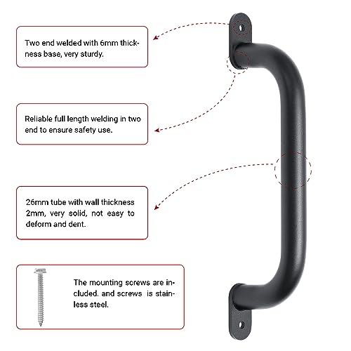 Purife 13 Black Safety Handles for Playground Outdoor Pack of 2 Metal Playset Handle Swing Set Grab Bars Playhouse Treehouse Handle Kids Safety Rail for Jungle Gym Home Gym Rock Wall - Image 5