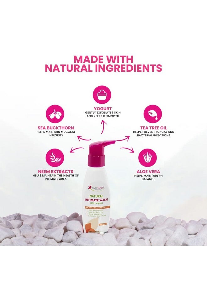 everteen Yogurt Natural Intimate Wash For Feminine Intimate Hygiene In Teens - 1 Pack (105Ml)  - Image 4