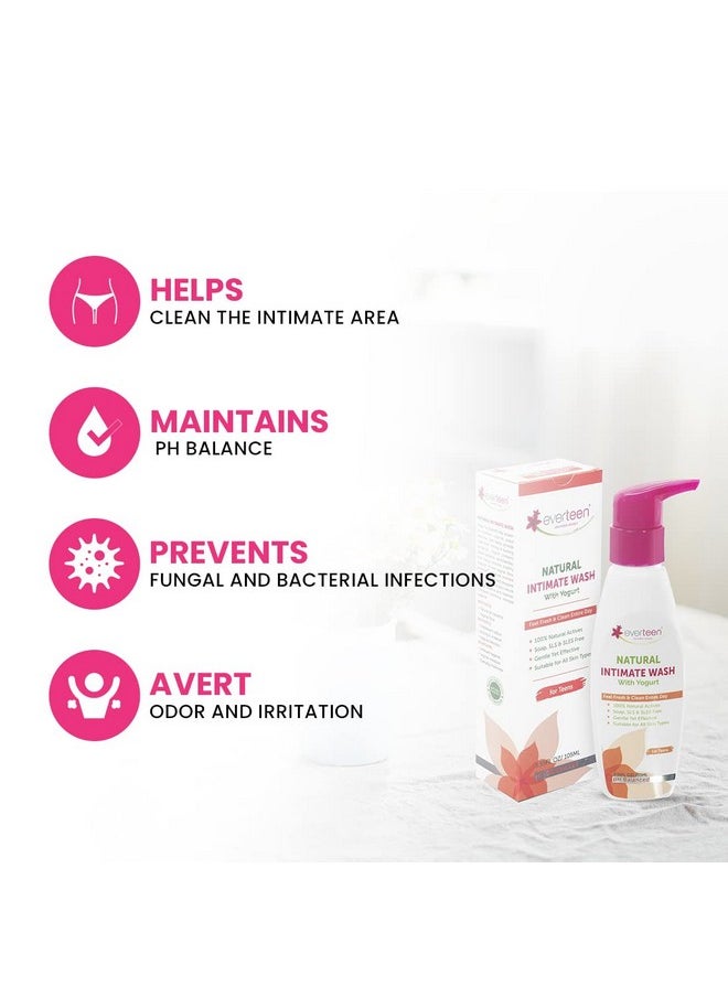 everteen Yogurt Natural Intimate Wash For Feminine Intimate Hygiene In Teens - 1 Pack (105Ml)  - Image 3