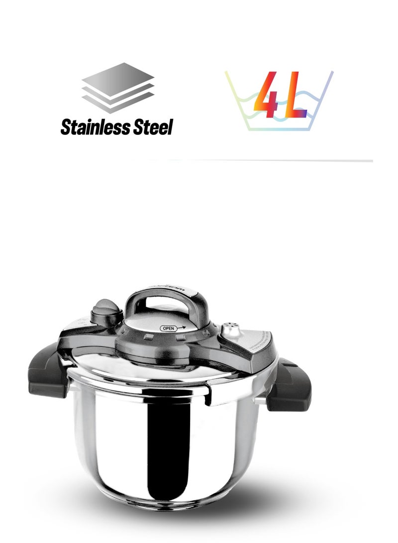 سوفرام 4 LITTERسم قدر ضغط ستانلس ستيل سوفرام مقاس 4 لتر silver - Image 1