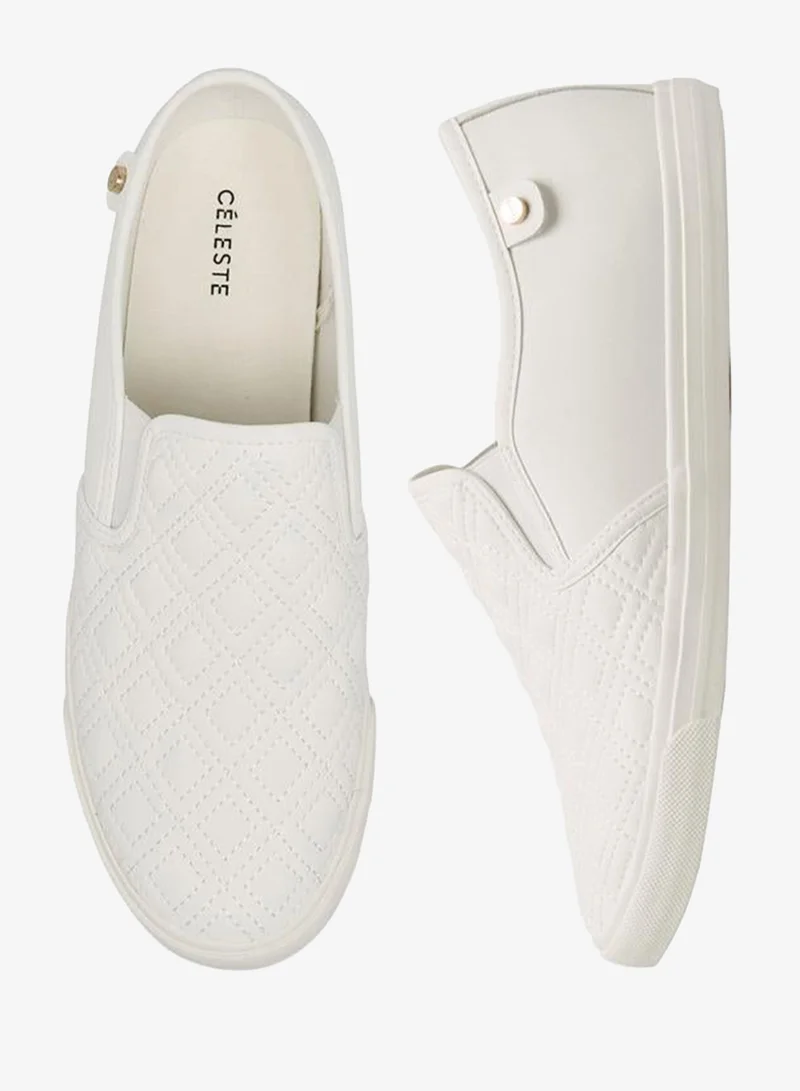 Quilted Slip-On School Loafers
