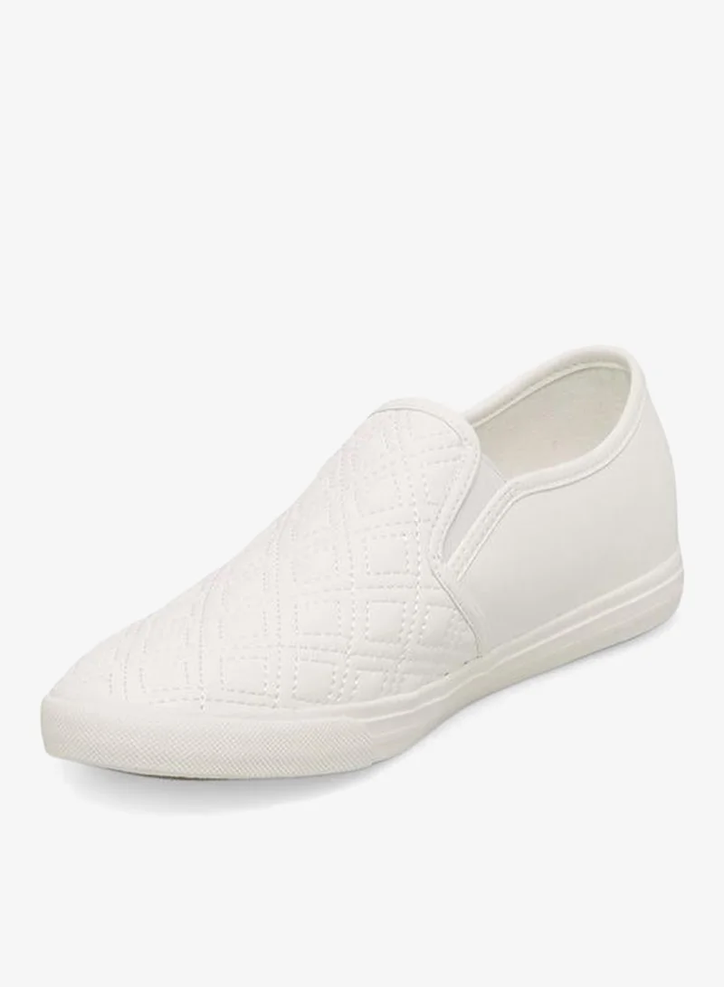 Celeste WHITE Quilted Slip-On School Loafers for Women | Best Price UAE