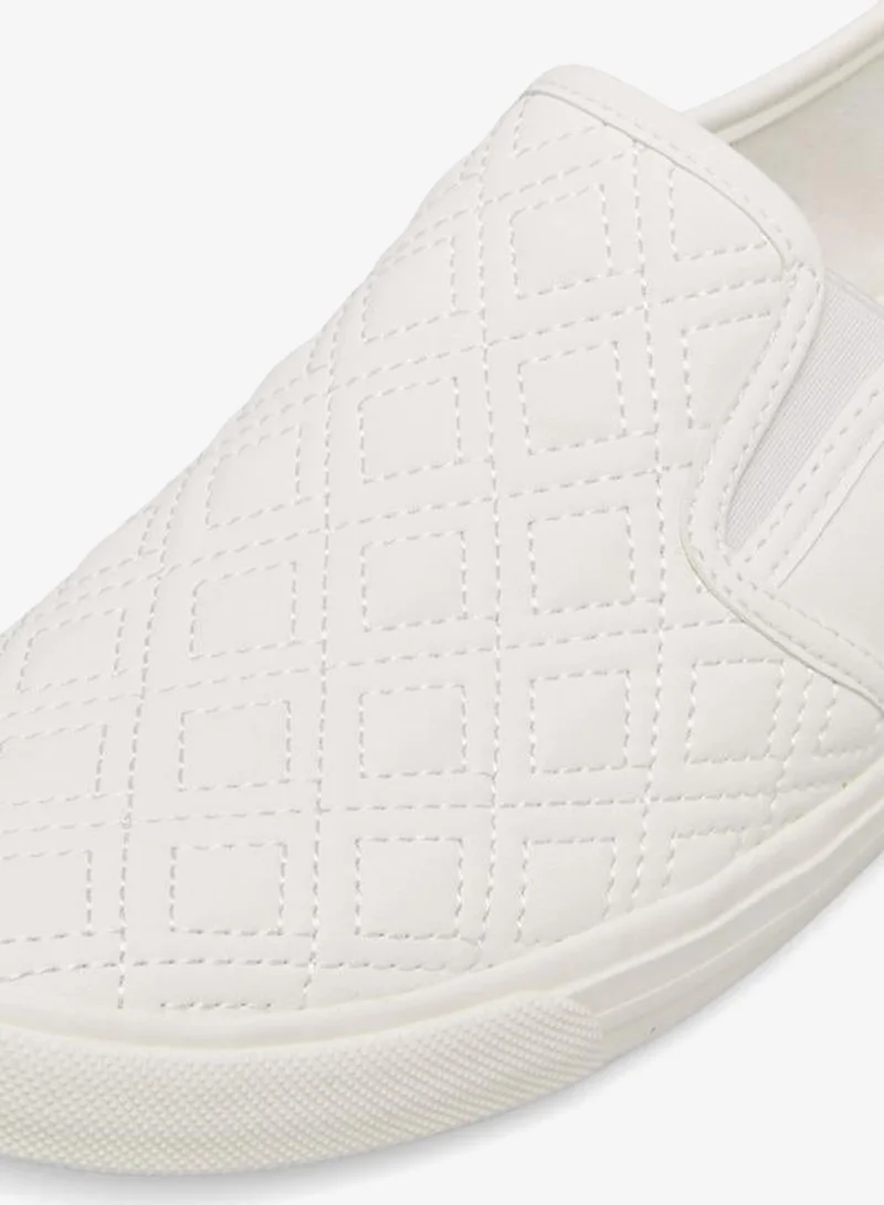 Celeste WHITE Quilted Slip-On School Loafers for Women | Best Price UAE