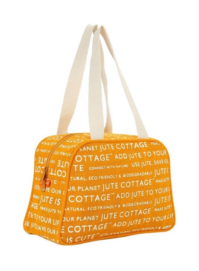 Jute Cottage حقيبة كتّان صديقة للبيئة للنساء | حقيبة كتّان برتقالية | حقيبة يدوية مستدامة للمكتب والسفر والاستخدام اليومي - Image 1
