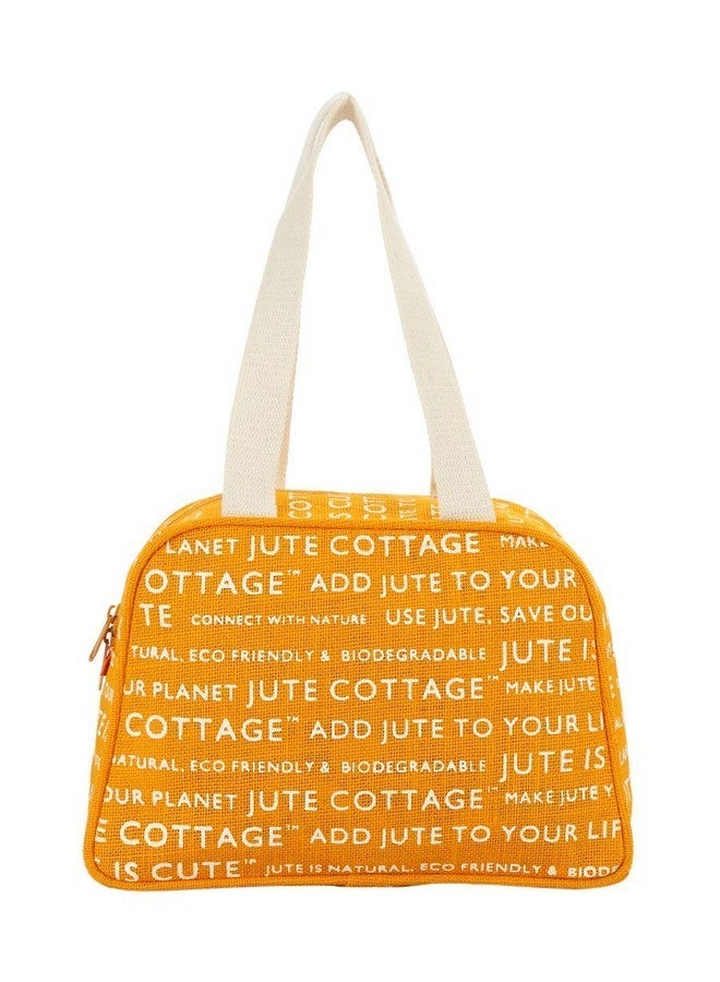 Jute Cottage حقيبة كتّان صديقة للبيئة للنساء | حقيبة كتّان برتقالية | حقيبة يدوية مستدامة للمكتب والسفر والاستخدام اليومي - Image 2