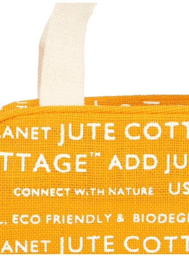 Jute Cottage حقيبة كتّان صديقة للبيئة للنساء | حقيبة كتّان برتقالية | حقيبة يدوية مستدامة للمكتب والسفر والاستخدام اليومي - Image 5