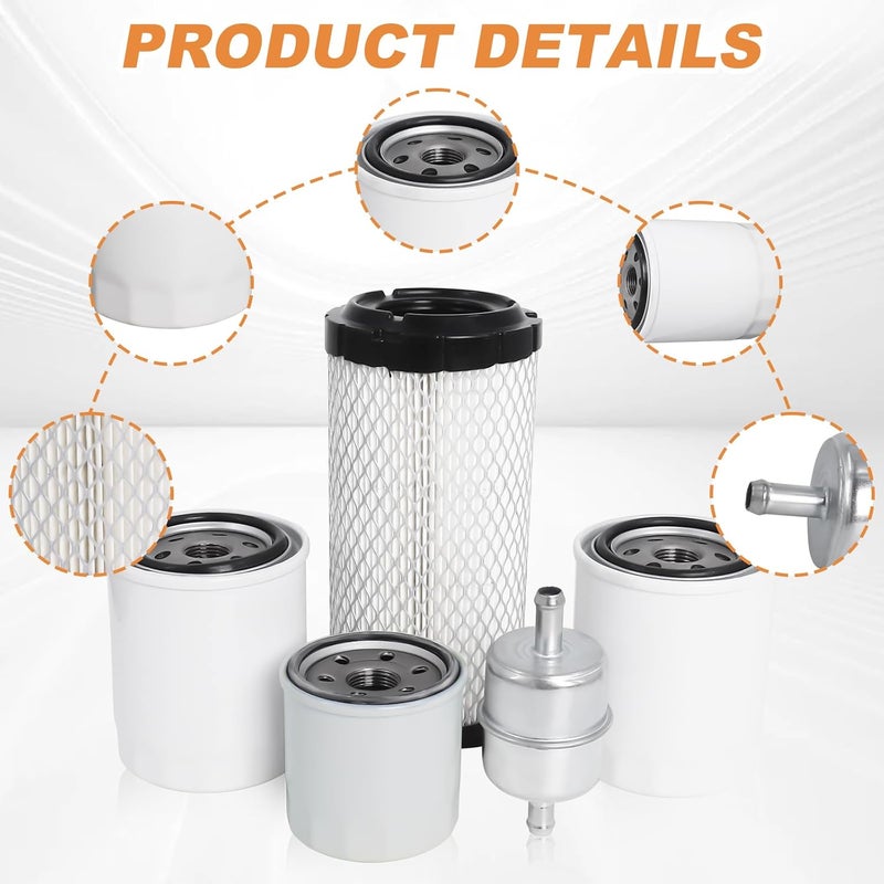 Podoy 77700-01819 Replacement Filter Kit for Kubota RTV900 - 5 Piece Set - Image 4