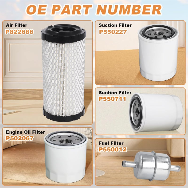Podoy 77700-01819 Replacement Filter Kit for Kubota RTV900 - 5 Piece Set - Image 2