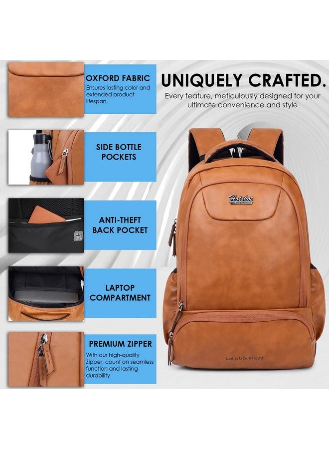 Hot Shot HOT SHOT BAGS VINTAGE SERIES 1387 28L FAUX LEATHER WATER RESISTANT ANTI THEFT LAPTOP BACKPACK | OFFICE BACKPACK | COLLEGE BACKPACK - Image 5