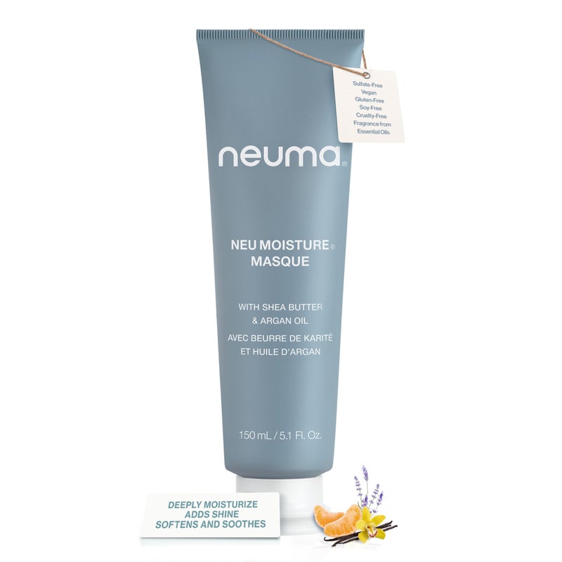 Neuma Neu Moisture Masque 5.1 Fl. Oz. Deep Moisture Hair Mask - Hydrates, Protects, Softens, Conditions, Ideal for Dry/Chemically-Treated Hair, Lavender, Mandarin & Vanilla Scent - Image 1