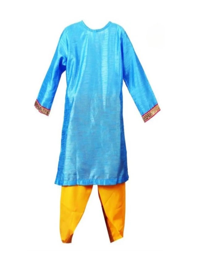 DESI ANDAAZ Krishna Costume Dress for Baby Boys Kids (Dhoti,Kurta,Mukut,Morpankh,Bansuri,Kamarband,Bajuband) Little Krishna Kanha ji Janmasthmi Costume for Kids - Image 4