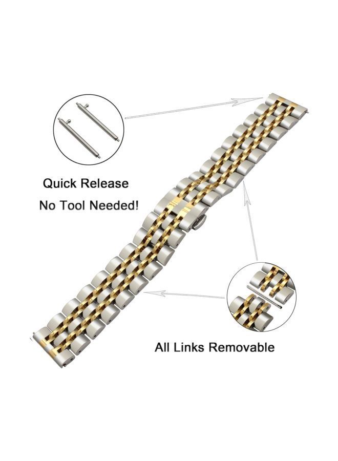 NIBEMINENT Replacement Band For Samsung Gear S3 Frontier/Classic Silver/Gold - Image 3