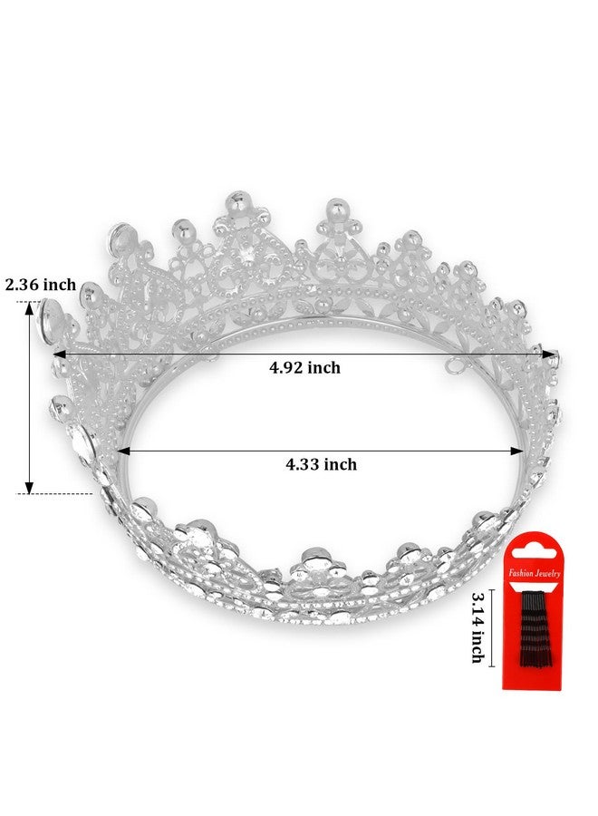 BAHABY Silver Crown Cake Topper for Wedding Birthday Baby Shower Party Favors - Image 2