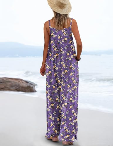 YESNO Women's Summer Casual Jumpsuits Wide Leg Overalls Floral Print Baggy Rompers with Pocket S PZZCR 08 - Image 3
