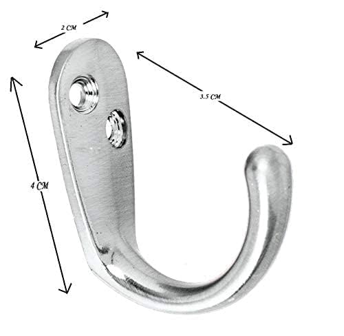 HYDERON Chrome Finish J-Shape Zinc Alloy Wall Mount Door Hanger Hooks - Modern and Rust-Resistant Hooks for Clothes, Towels, Robes, Coats, Hats, and Scarves (Pack of 2) - Image 2