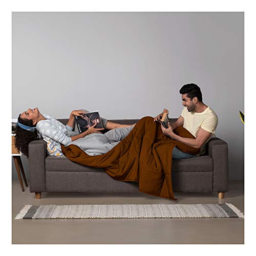 Sleepyhead 220 GSM Microfiber Reversible Comforter - Single Bed (90″x60″) Coffee Brown & Ash Grey | All-Season Soft, Ultra-Cozy Quilt Blanket - Image 2