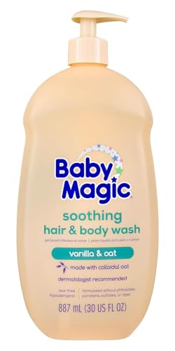 Baby Magic غسول شعر وجسم للأطفال بعبير الفانيليا والشوفان 30 أونصة سائلة - Image 1