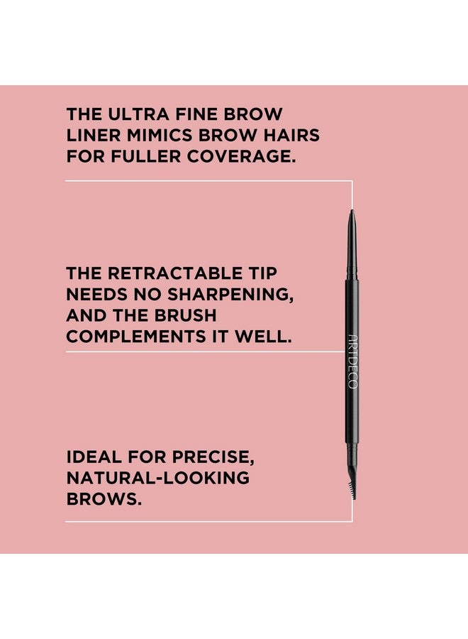 أرتديكو قلم تحديد الحواجب فائق الدقة من ARTDECO - لون فحمي - طرف رفيع ملتوي يُنشئ خطوطًا فائقة الدقة - فرشاة تجميل مدمجة - مقاوم للتلطخ ومقاوم للماء - قلم حواجب - مكياج عيون - نباتي - 0.03 أونصة - Image 2