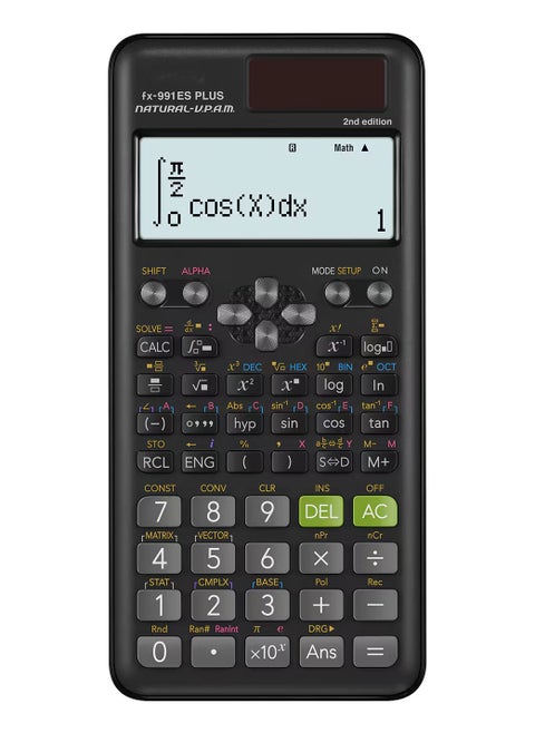 آلات حاسبة علمية قياسية Casio fx-991ES PLUS-2 باللون الأسود