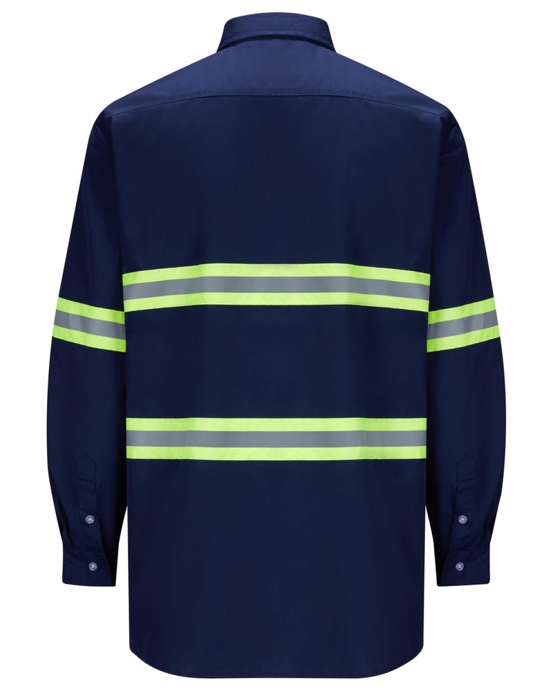 Ousafeve Class 3 Navy Hi Vis Button Up Safety Work Shirts for Men Reflective (X-Large, Navy_Long) - Image 5