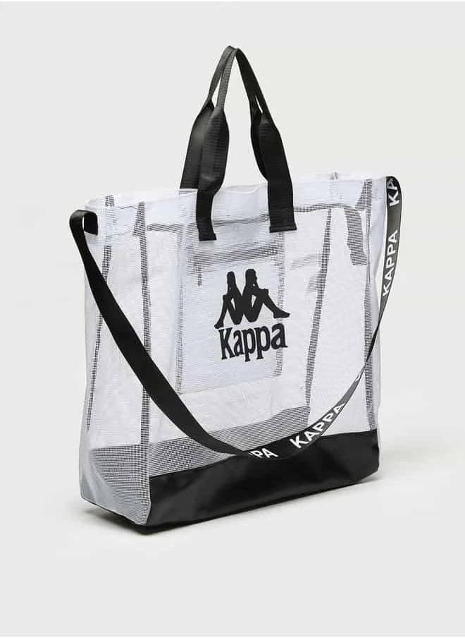 كابا Kappa Logo Print Bag with Double Handle and Zip Closure