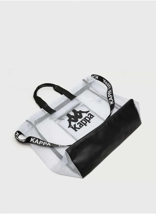 كابا Kappa Logo Print Bag with Double Handle and Zip Closure