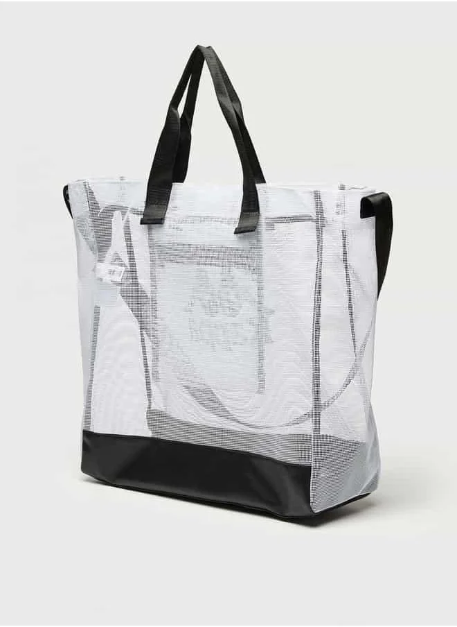 كابا Kappa Logo Print Bag with Double Handle and Zip Closure