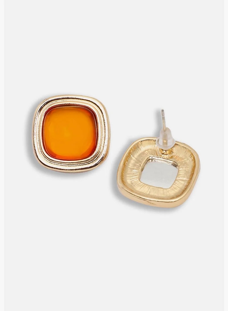 SOHI Gold Plated Party Designer Stone Stud For Women