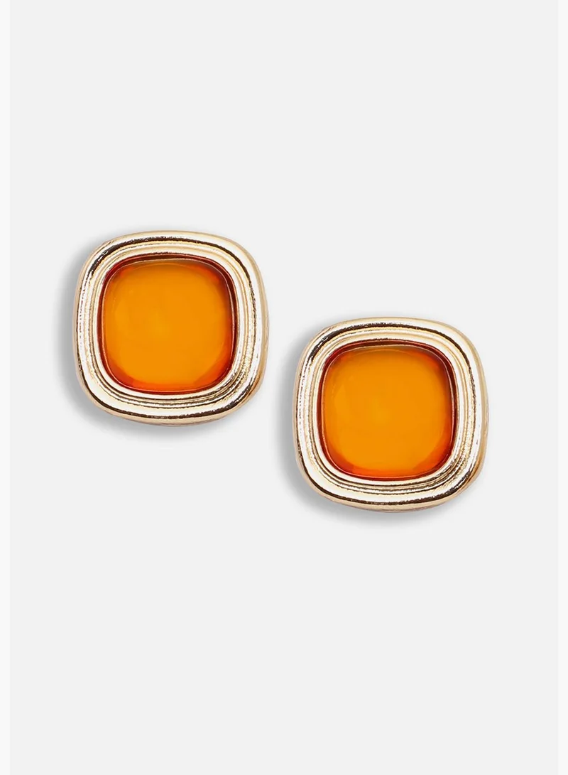 SOHI Gold Plated Party Designer Stone Stud For Women