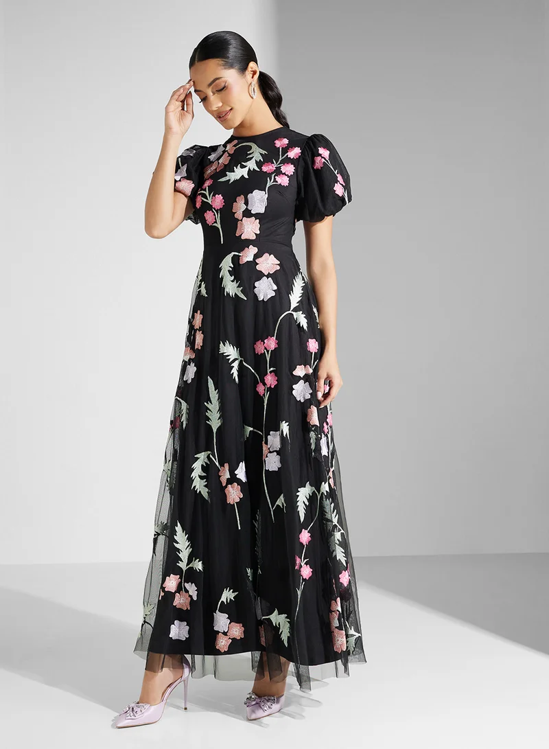 Maya Floral Tulle Maxi Dress